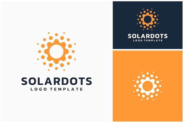 Vector circular halftone dots like sun flower for solar or summer logo design