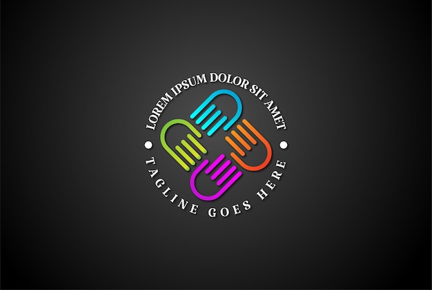 Vector circular hand together teamwork foe charity, community, diversity, and foundation logo design vector