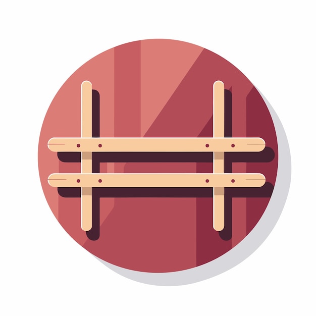 Круглая икона пары деревянных колючек