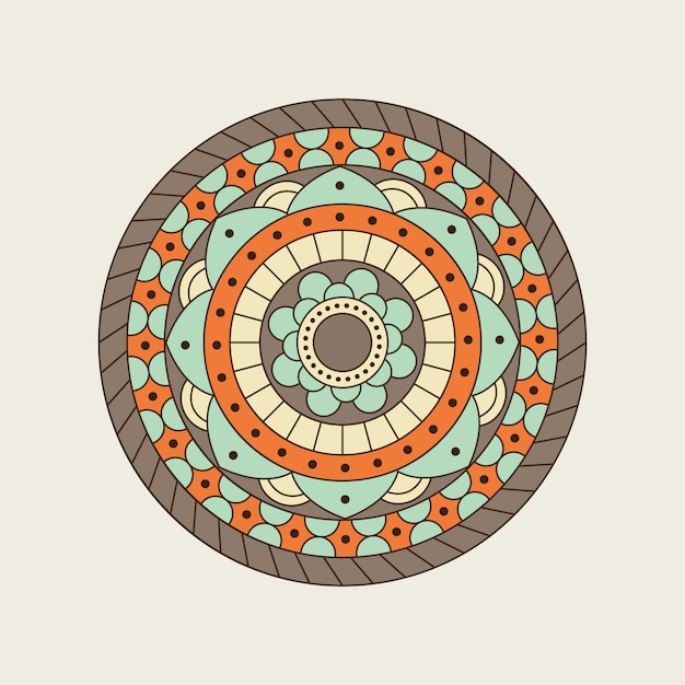 Vector circular indian colored mandala design