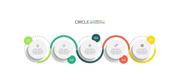 Circular infographic business template with elements