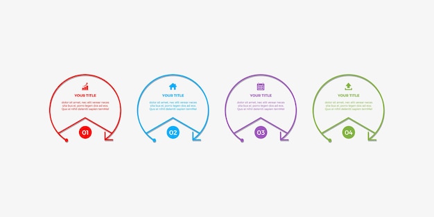 Circular infographic design with 4 option v3