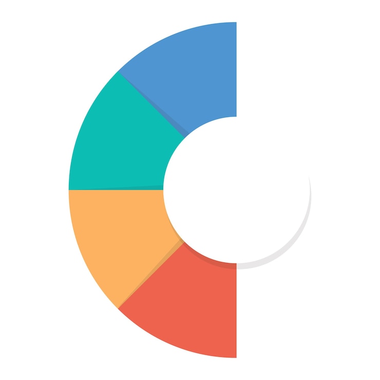 Vector circular infographic element template in colorful flat style