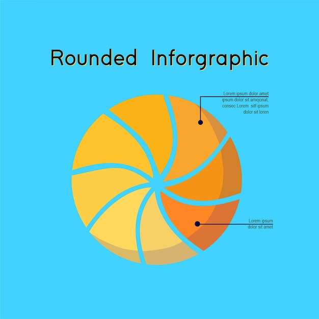 Circular infographic pie chart diagram vector illustration flat design business graphic elements