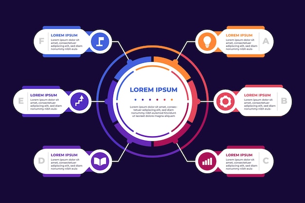 원형 Infographic 단계 비즈니스 프레젠테이션