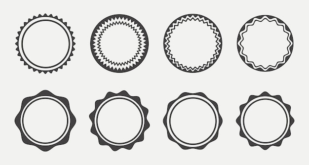 Vector circular labels frame set