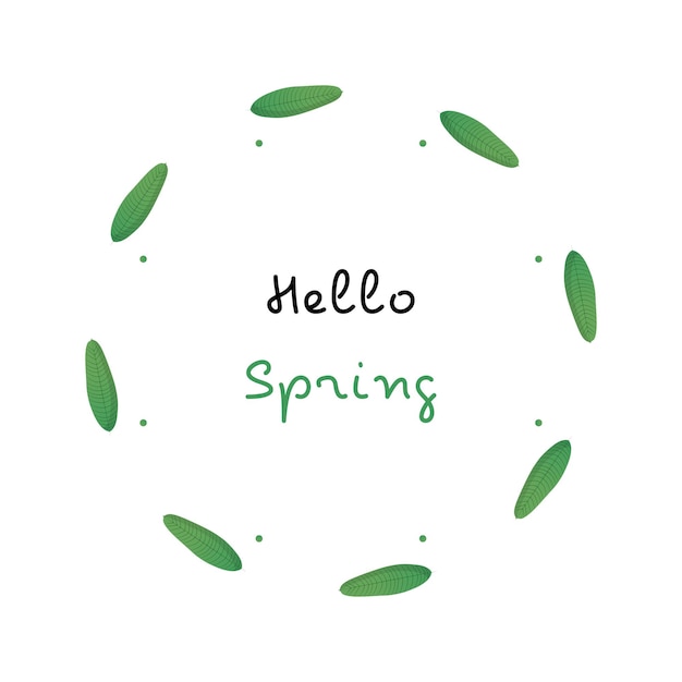 Circular leaf illustration with spring theme