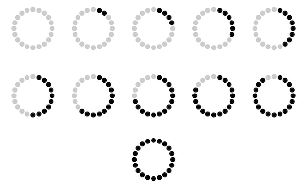 Circular load progress indicator Buffering round symbol