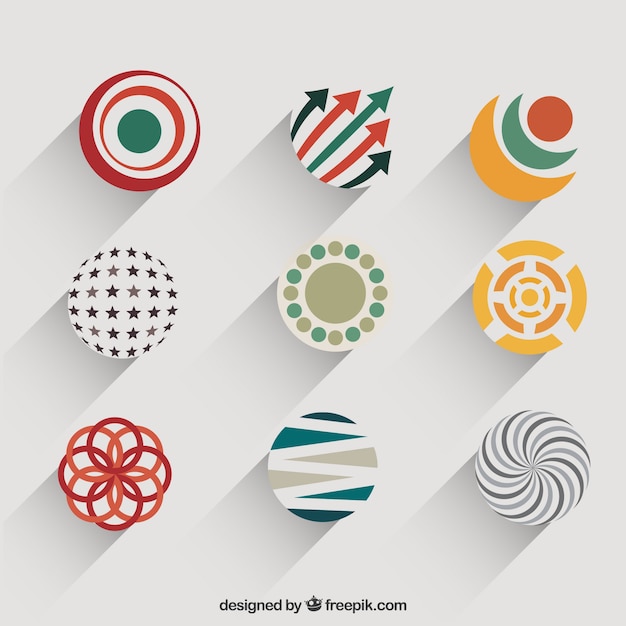 Vector circular logos in abstract style