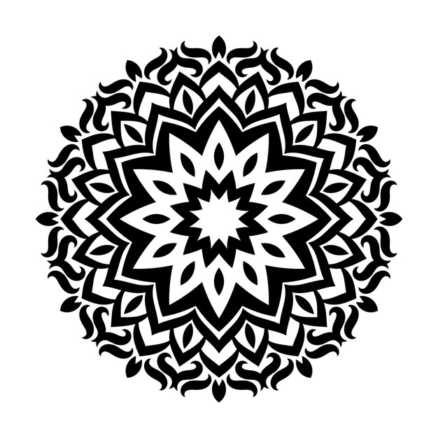 Circular mandala for Henna Mehndi tattoo decoration Decorative frame ornament in ethnic oriental