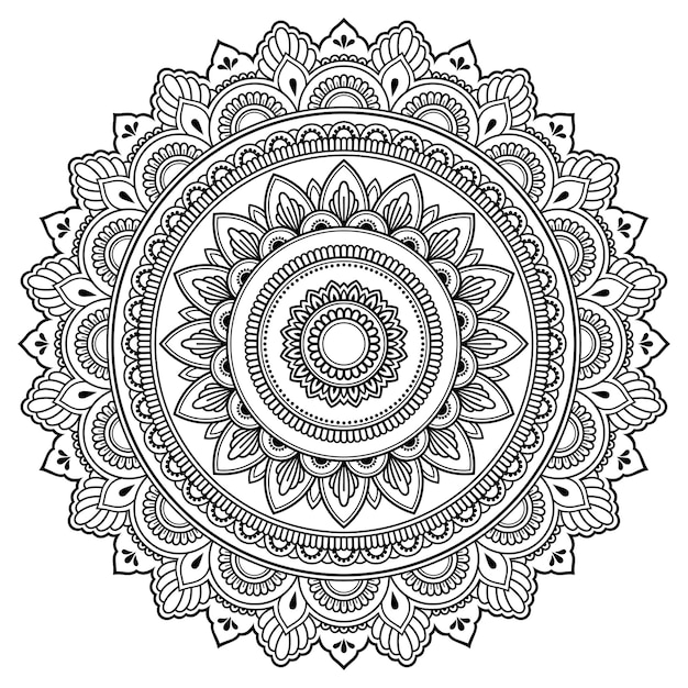 Mandala circolare, mehndi. ornamento decorativo in stile etnico orientale.