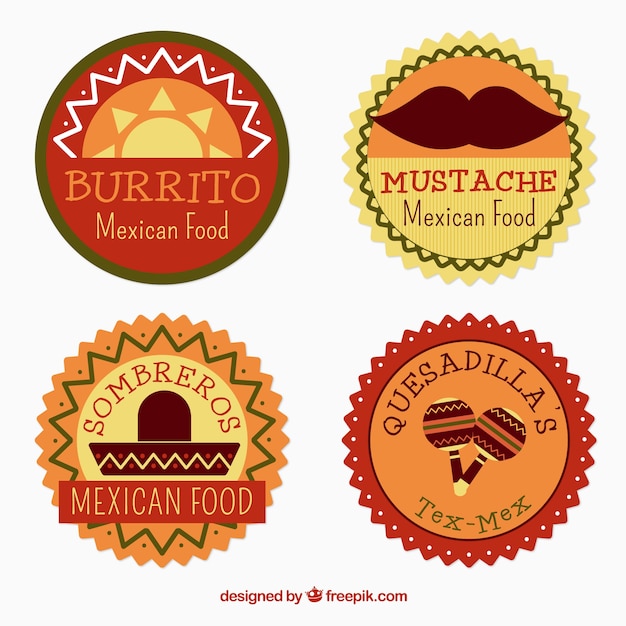 Vector circular mexican badges