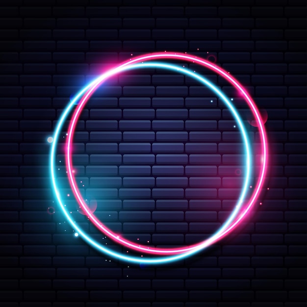 Circular neon light background