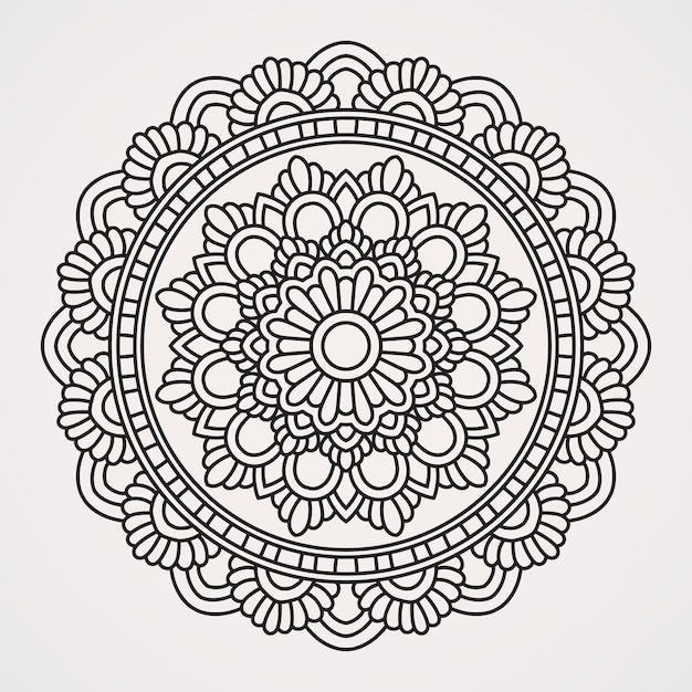 Circular pattern of beautiful flower variationssuitable for henna tattoos photos coloring books islam hindubuddha india pakistan chinese arab