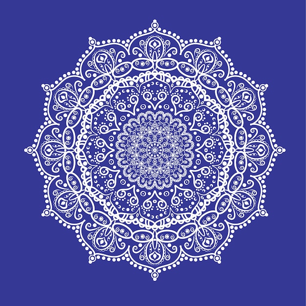 circular pattern in form of mandala decorative lacy ornament in ethnic oriental style vector