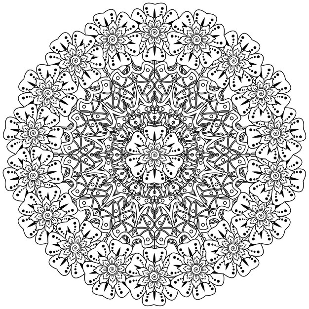 Circular pattern in form of mandala   in ethnic oriental  indian style.