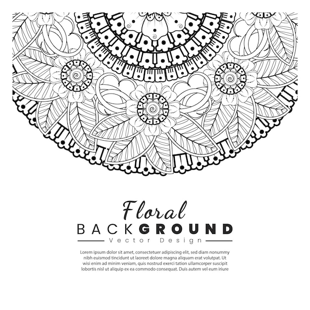 Motivo circolare a forma di mandala per henna, mehndi, tatuaggio, decorazione. pagina del libro da colorare.