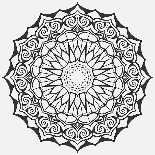 Circular pattern in form of mandala for Henna Mehndi tattoo decoration Decorative ornament in ethnic oriental style