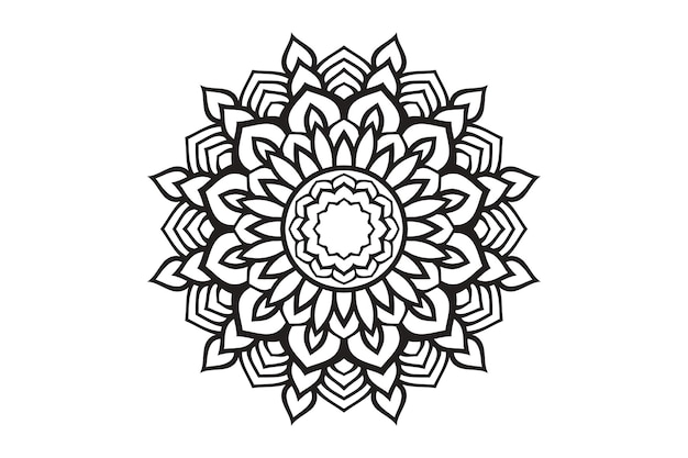 Motivo circolare a forma di mandala per la decorazione del tatuaggio henna mehndi ornamento decorativo