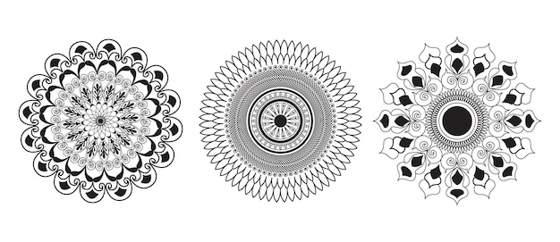 Circular pattern in form of mandala for Henna Mehndi tattoo decoration Decorative ornament