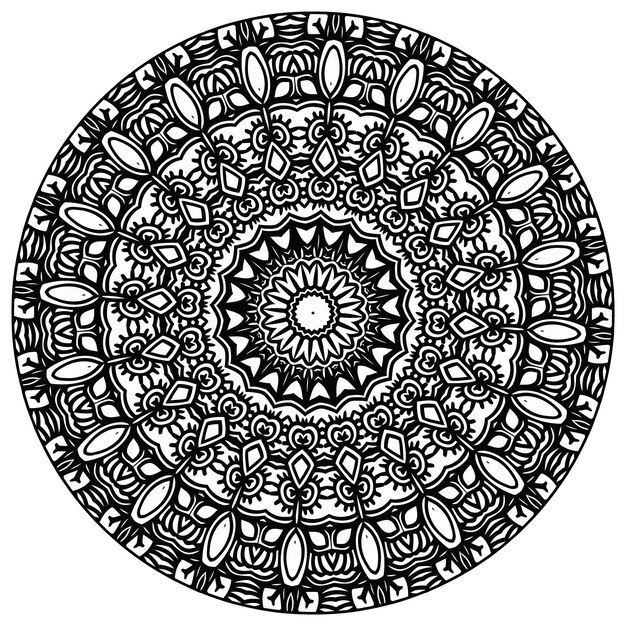 Circular pattern in form of mandala for Henna, Mehndi, tattoo, Decoration. Decorative ornament