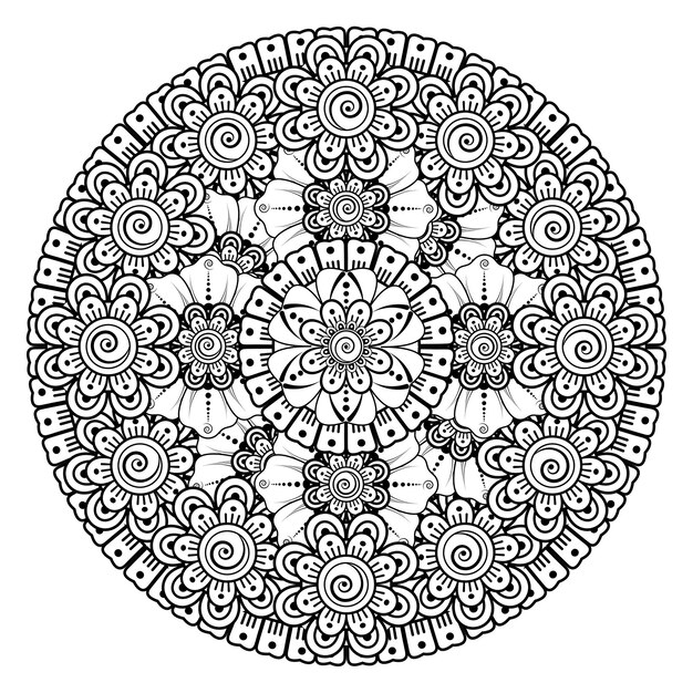 circular pattern in the form of mandala with flower. decorative ornament in ethnic oriental style coloring   page