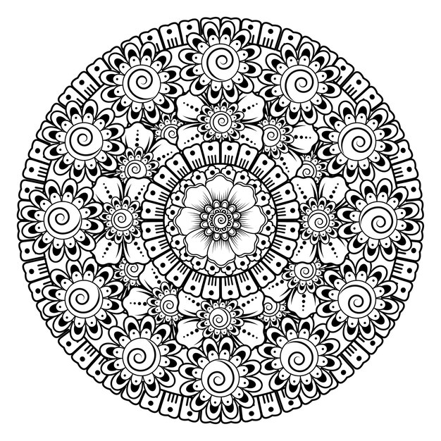 circular pattern in the form of mandala with flower. decorative ornament in ethnic oriental style coloring   page