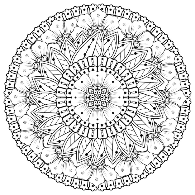 Circular pattern in the form of mandala with flower  . decorative ornament in ethnic oriental style.  