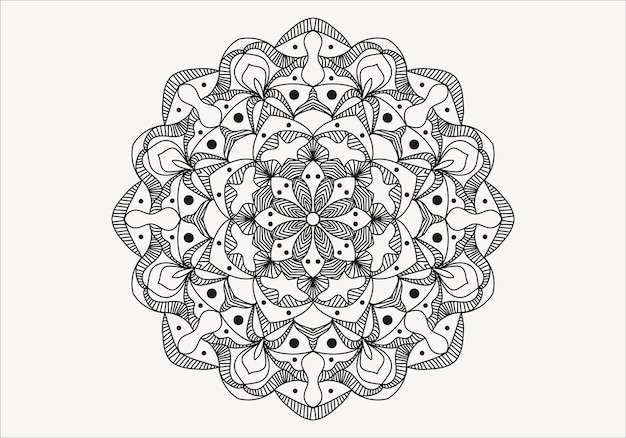 Circular pattern in form of mandala with flower for Henna Mehndi tattoo decoration
