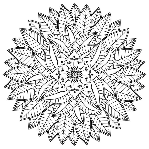 Motivo circolare a forma di mandala con fiore