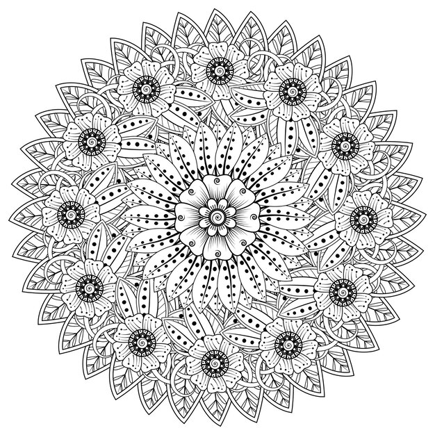 circular pattern in the form of mandala with flower  