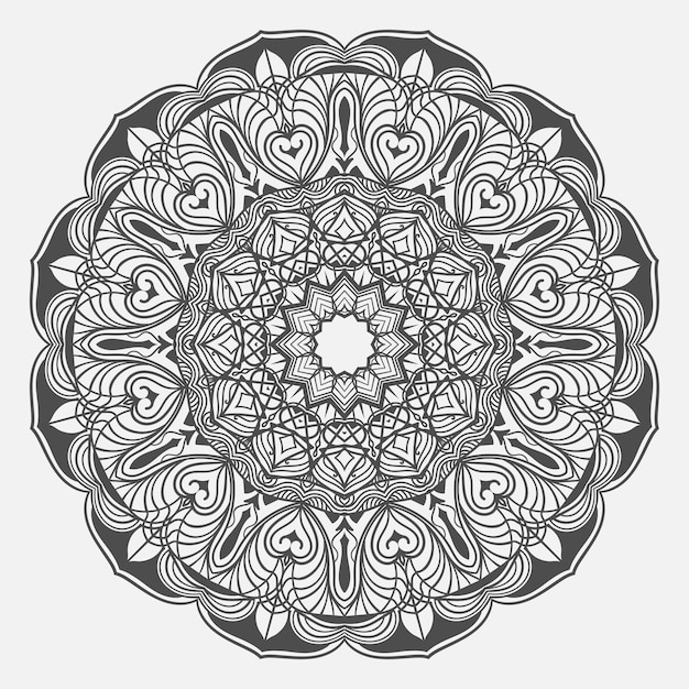 ベクトル ヘナ一時的な刺青の入れ墨の装飾のための曼荼羅の形の円形パターンエスニックオリエンタルスタイルの装飾飾り