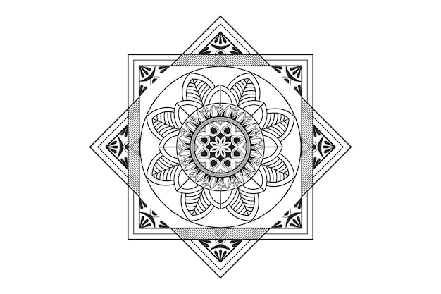 ヘナ一時的な刺青の入れ墨の装飾のための曼荼羅の形の円形パターン装飾的な装飾