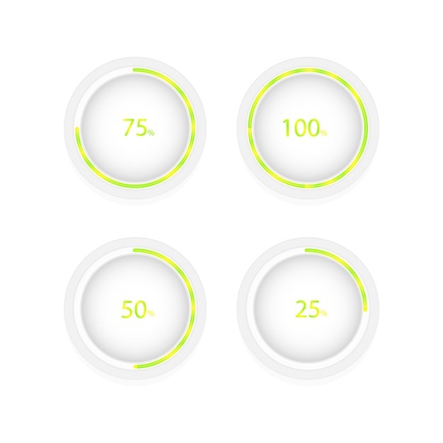 Circular progress icon set. vector illustration.