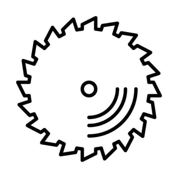 circular saw blade disc icon in line style