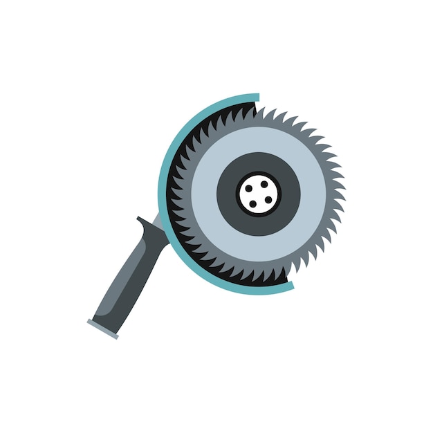 Circular saw icon in flat style isolated on white background Tool symbol