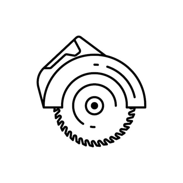 Vector circular saw line icon vector