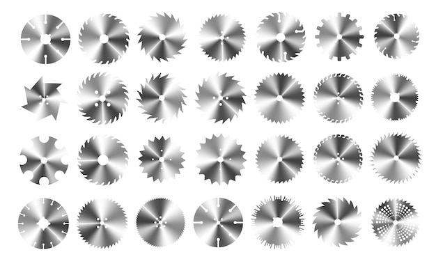 Circular saw Rotary flat blades saw machine cut teeth machine for carpentry machine for wood construction Vector illustration