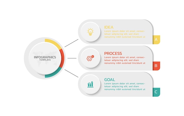 Circular steps infographics template design for background