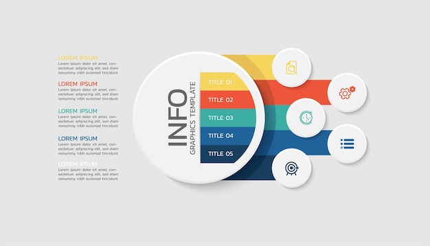 Circular steps infographics template design