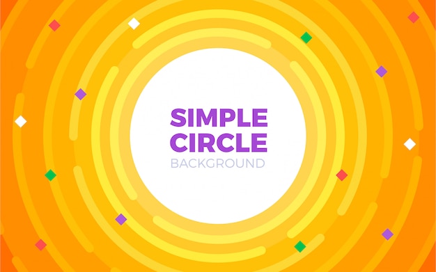 Circular Style Background in Orange Color with Simple Diamond Ornament