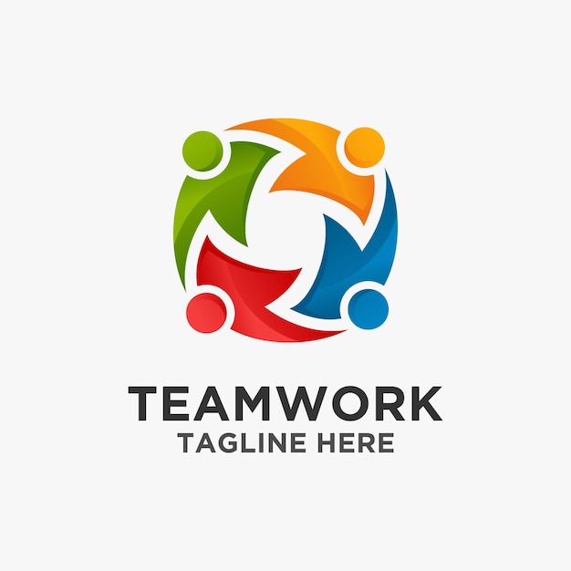 Circular teamwork logo design