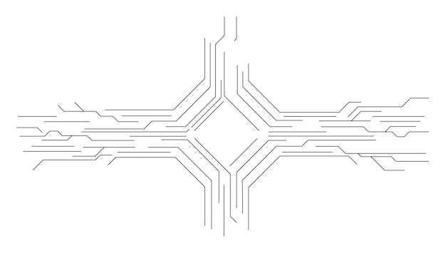 Circular Technology InterfaceAbstract Tech CircuitHUD Element DesignGeometrisch technisch patroon