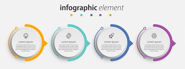 Vector circular timeline steps infographics template design