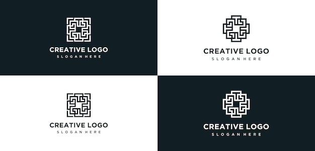 Modello di logo design lettera circolare tl