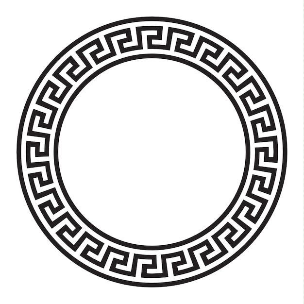 circular vector greek ornament eps, national antique round pattern,