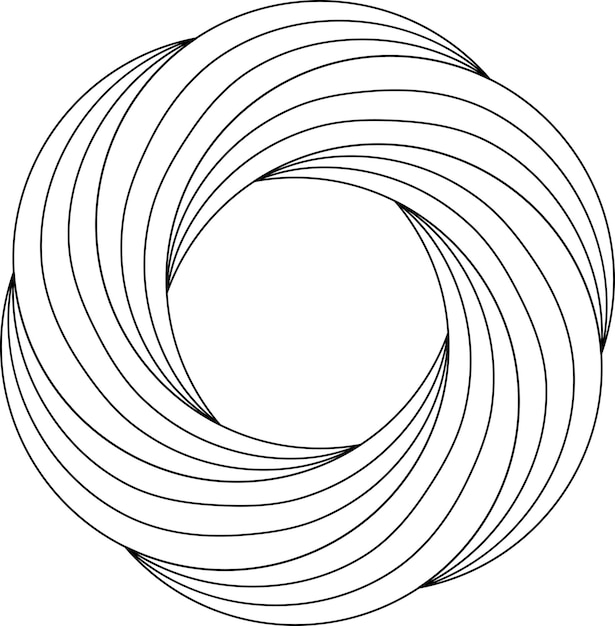 Vettore modello di fiore a vortice circolare con linee più sottili