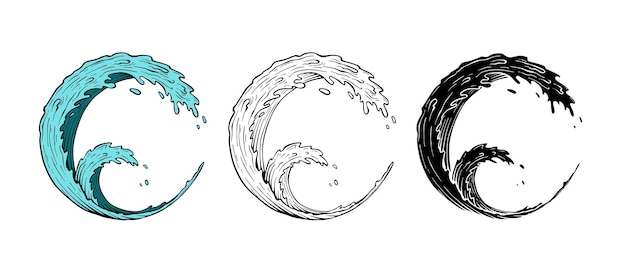 circular wave designs vector illustration