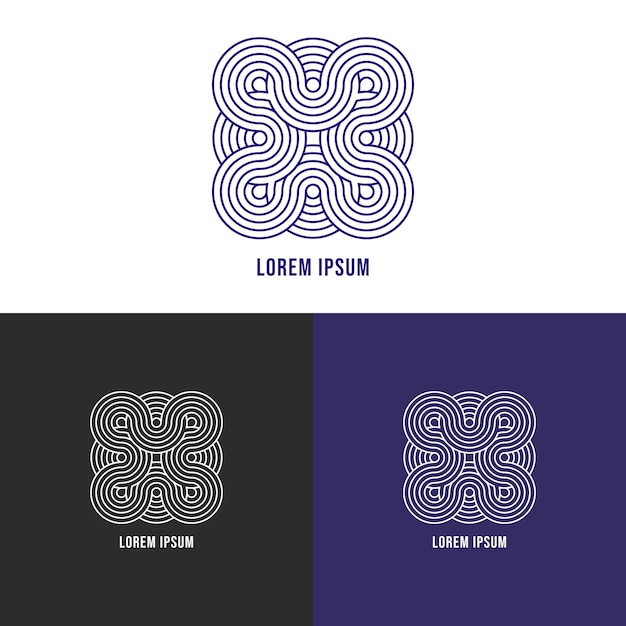 Premium Vector | Circular wavy line logo design