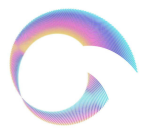 Vector circular wireframe mesh circles lines effect logo element56